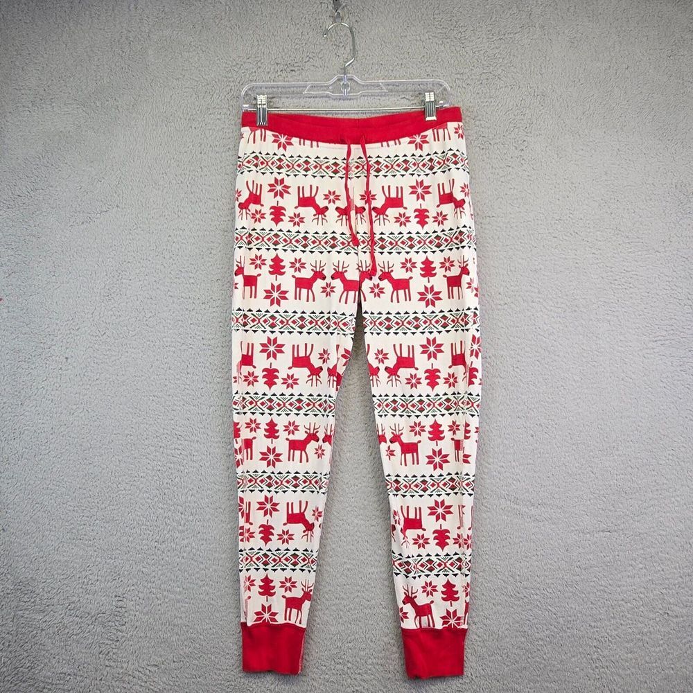 Hannah Anderson Dear Deer Lounge Pants Womens‎ M Stretch Knit Christmas Organic